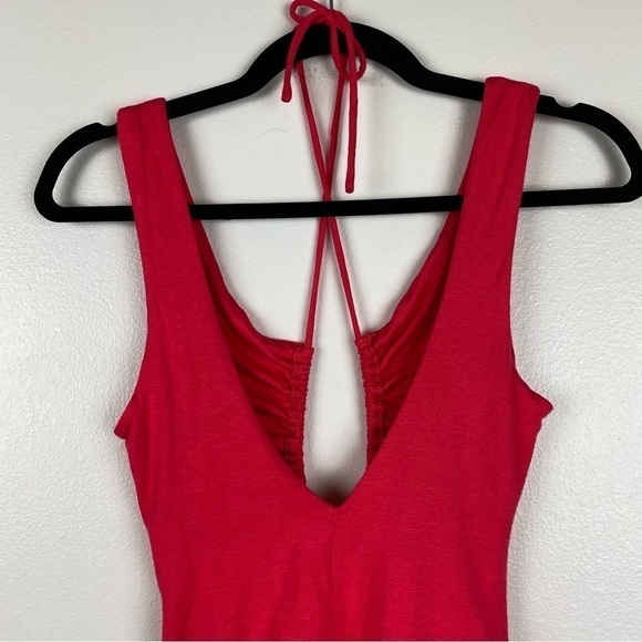 Lulu's Nights Like These Keyhole Cutout Red Sleeveless Halter Bodysuit Size XS - Picture 6 of 9